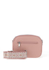 Zen Collection Pebbled Faux Leather Aztec Crossbody Bag, Pink