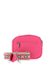 Zen Collection Pebbled Faux Leather Aztec Crossbody Bag, Rose