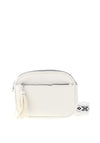 Zen Collection Pebbled Faux Leather Aztec Crossbody Bag, White