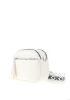Zen Collection Pebbled Faux Leather Aztec Crossbody Bag, White
