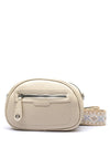 Zen Collection Pebbled Aztec Strap Crossbody Bag, Beige
