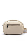 Zen Collection Pebbled Aztec Strap Crossbody Bag, Beige
