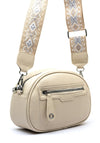 Zen Collection Pebbled Aztec Strap Crossbody Bag, Beige