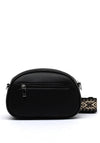 Zen Collection Pebbled Aztec Strap Crossbody Bag, Black