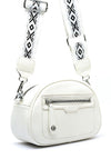 Zen Collection Pebbled Aztec Strap Crossbody Bag, White