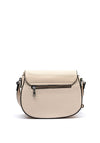 Zen Collection Pebbled Faux Leather Saddle Crossbody, Beige