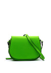 Zen Collection Pebbled Faux Leather Saddle Crossbody, Bright Green