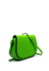 Zen Collection Pebbled Faux Leather Saddle Crossbody, Bright Green