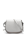 Zen Collection Pebbled Faux Leather Saddle Crossbody, Grey