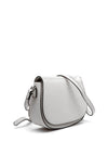 Zen Collection Pebbled Faux Leather Saddle Crossbody, Grey