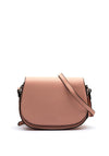 Zen Collection Pebbled Faux Leather Saddle Crossbody, Pink