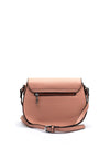 Zen Collection Pebbled Faux Leather Saddle Crossbody, Pink