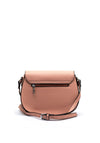 Zen Collection Pebbled Faux Leather Saddle Crossbody, Pink