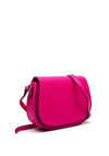 Zen Collection Pebbled Faux Leather Saddle Crossbody, Rose