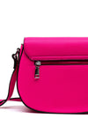 Zen Collection Pebbled Faux Leather Saddle Crossbody, Rose