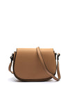 Zen Collection Pebbled Faux Leather Saddle Crossbody, Soil