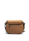 Zen Collection Pebbled Faux Leather Saddle Crossbody, Soil