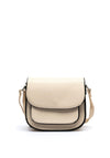 Zen Collection Pebbled Faux Leather Small Crossbody, Beige