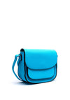Zen Collection Pebbled Faux Leather Small Crossbody, Blue