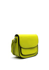 Zen Collection Pebbled Faux Leather Small Crossbody, Lime Green