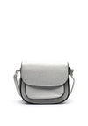 Zen Collection Pebbled Faux Leather Small Crossbody, Silver