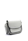 Zen Collection Pebbled Faux Leather Small Crossbody, Silver