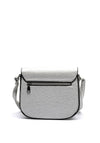 Zen Collection Pebbled Faux Leather Small Crossbody, Silver
