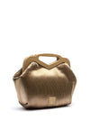 Pepe Moll Ribbed Metallic Clutch Bag, Gold