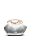 Pepe Moll Ribbed Metallic Clutch Bag, Silver