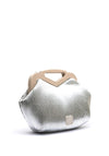 Pepe Moll Ribbed Metallic Clutch Bag, Silver