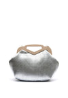 Pepe Moll Ribbed Metallic Clutch Bag, Silver
