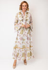 Serafina Collection Metallic Jacquard Maxi Dress, White Multi