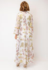 Serafina Collection Metallic Jacquard Maxi Dress, White Multi