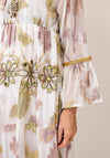 Serafina Collection Metallic Jacquard Maxi Dress, White Multi