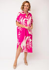 Serafina Abstract Print Midi Dress, Pink