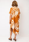 Serafina Collection Midi Leaf Print Dress, Orange