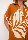 Serafina Collection Midi Leaf Print Dress, Orange