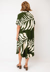 Serafina Collection Leaf Print Midi Dress, Green