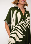 Serafina Collection Leaf Print Midi Dress, Green