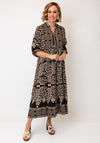 Serafina Collection Vintage Abstract Print Maxi Dress, Brown