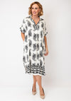 Serafina Collection Paisley Print Low Neck Midi Dress, Black