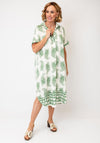 Serafina Collection Paisley Print Short Sleeve Midi Dress, Green