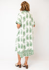 Serafina Collection Paisley Print Short Sleeve Midi Dress, Green