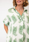 Serafina Collection Paisley Print Short Sleeve Midi Dress, Green
