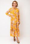 Serafina Collection Tiered Floral Midi Dress, Yellow