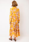 Serafina Collection Tiered Floral Midi Dress, Yellow