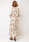 Serafina Button Down Floral Print Midi Dress, Taupe Multi