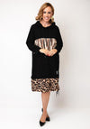 Serafina Collection One Size Hooded Sweatshirt Dress, Black