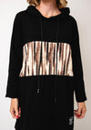 Serafina Collection One Size Hooded Sweatshirt Dress, Black