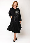 Serafina Collection One Size Contrast Fabric Dress, Black